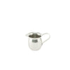 3oz bell-shaped stainless steel creamer with durable construction, wide pouring spout, and classic design—perfect for restaurants, cafes, and catering. Easy to clean, packed 144 each per case