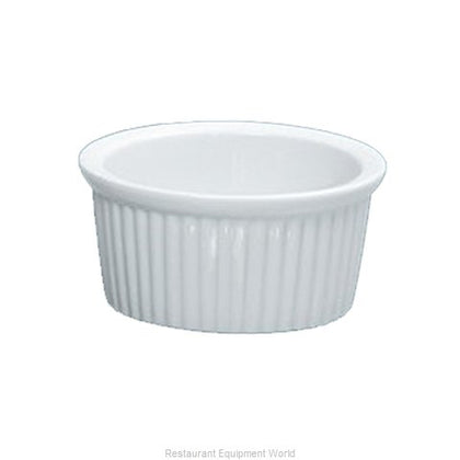 This Ramekin Dish is a professional grade porcelain container designed specifically for front and back of house foodservice applications. This round, fluted ramekin is ideal for precise portion control, garnishing, and presentation in commercial kitchens. Its durable porcelain construction ensures longevity while maintaining a high-quality aesthetic, suitable for busy restaurant, catering, and hospitality environments. 