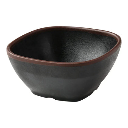 Square Miso Soup Bowl is made from high-quality melamine, this server is durable and lightweight. Its square shape and break-resistant nature make it ideal for frequent use in commercial dining settings. Elevate your dining experience with these high quality affordable restaurant dinnerware.