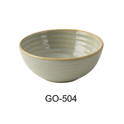 This bowl features a natural earthy tone accented by a refined golden rim. Its construction from high-quality porcelain ensures microwave and dishwasher safety, suitable for restaurant, cafeteria, or catering applications where reliable, repeatable performance is essential. The Golden Coast Small Bowl enhances presentation while supporting efficient cleaning cycles and consistent product use. High quality affordable restaurant dinnerware.