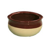 This Onion Soup Crock is a commercial-grade porcelain soup bowl designed for consistent serving of onion soup in professional foodservice environments.  This round soup crock offers durability and versatility, being microwave, oven, and dishwasher safe. Its durable construction supports frequent use in restaurant, catering, or institutional settings, providing a reliable vessel for presentation and service of specialty soups. Elevate your dining experience with this high quality and affordable dinnerware.