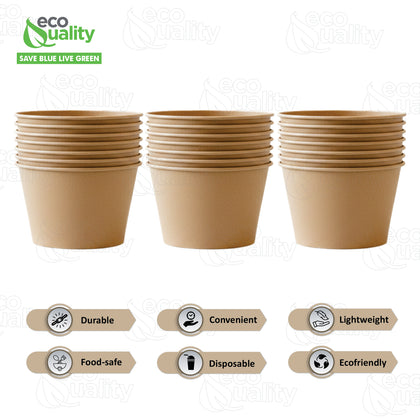 EcoQuality 4oz Compostable Portion Cup No Lids - Condiments & Samples Disposable Biodegradable Soufflé Single Serve Cups - For Restaurants, Catering & Takeout