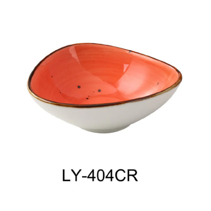 This triangular sauce bowl is suitable for restaurants, catering, or institutional kitchens that require durable, microwave and oven-safe for daily use. Its glazed porcelain finish enhances sanitation and ease of cleaning, supporting efficient workflow in medium-volume food prep stations. Elevate your dining experience with the EcoQuality restaurant dinnerware.
