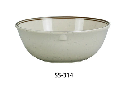 EcoQuality Nappie is crafted from high quality and reliable melamine material. This stylish melamine Nappie from the Sesame Collection combines durability with a warm tan finish. With 11 Oz capacity, it’s perfect for everyday use, offering a lightweight yet sturdy option that resists chips and cracks. This dinnerware is ideal for any food serving restaurants and home dining. Elevate your dining experience with this practical and elegant piece designed to last.