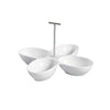 4-Compartment Leaf Shape Bowl with Metal Handle 8.5oz x4 13 1/2