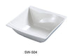 This bowl features an elegant square shape with a 