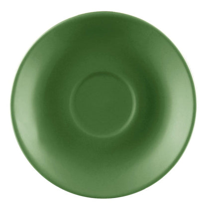 4.5-inch Green Saucer for cup A.D. green, chip-resistant, dishwasher-safe, durable drinkware accessory for coffee and tea cups, prevents spills, ideal for home, café, or restaurant use.