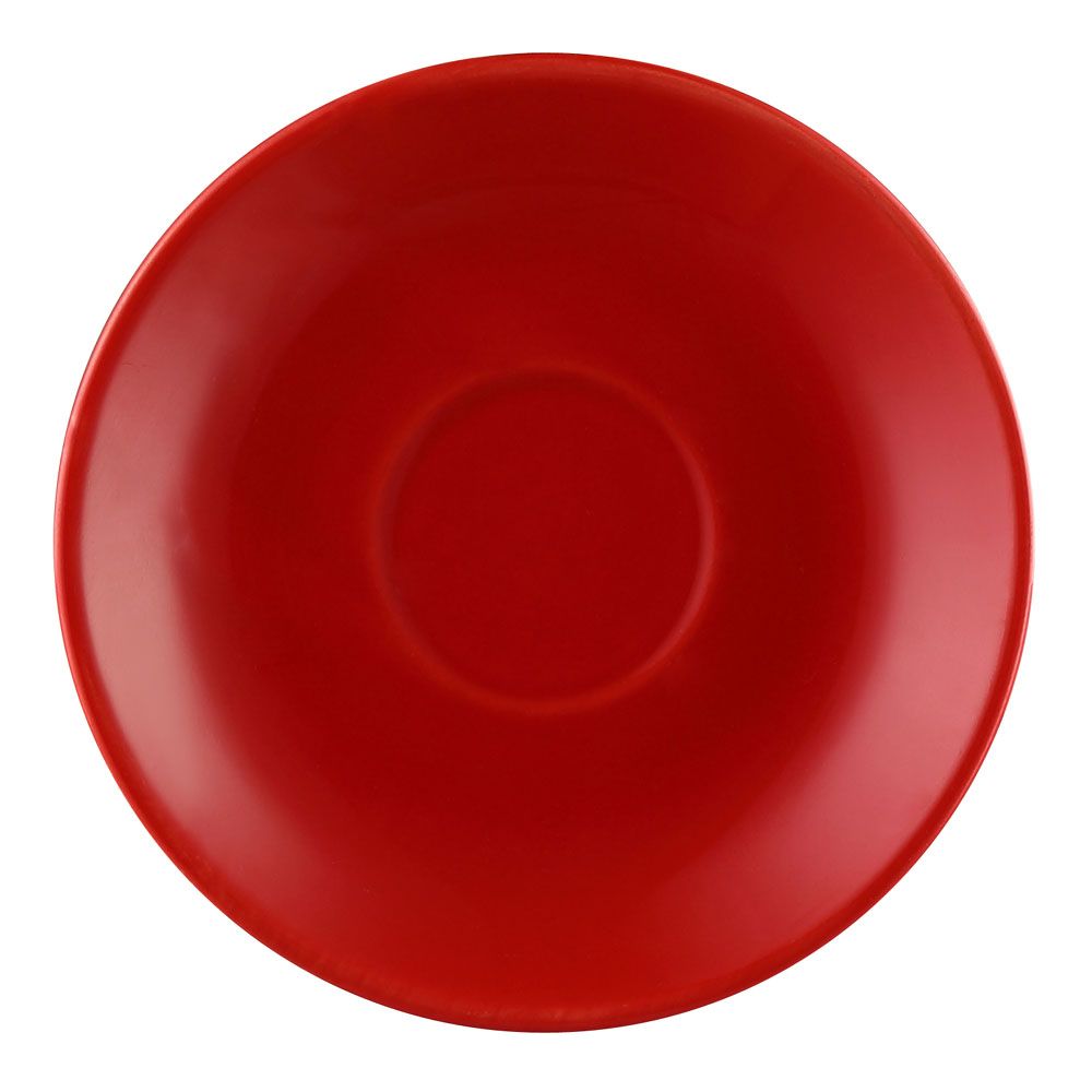 4.5-inch Red Saucer for cup A.D. red, chip-resistant, dishwasher-safe, durable drinkware accessory for coffee and tea cups, prevents spills, ideal for home, café, or restaurant use.