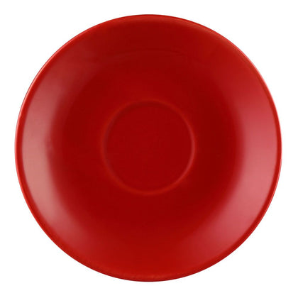 4.5-inch Red Saucer for cup A.D. red, chip-resistant, dishwasher-safe, durable drinkware accessory for coffee and tea cups, prevents spills, ideal for home, café, or restaurant use.