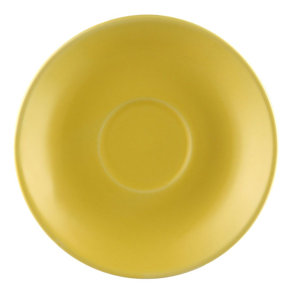 4.5-inch Yellow Saucer for LV-35-Y, chip-resistant, dishwasher-safe, durable drinkware accessory for coffee and tea cups, prevents spills, ideal for home, café, or restaurant use.