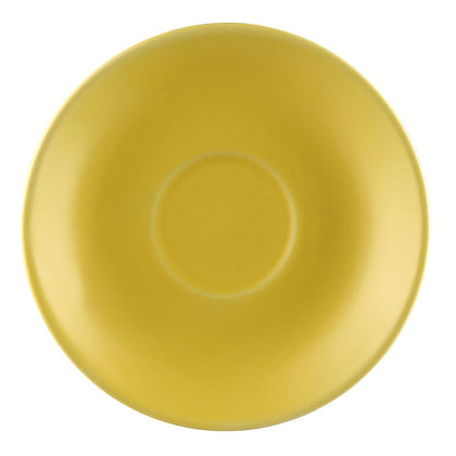 4.5-inch Yellow Saucer for LV-35-Y, chip-resistant, dishwasher-safe, durable drinkware accessory for coffee and tea cups, prevents spills, ideal for home, café, or restaurant use.