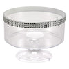 40 oz. Trifle Bowl with decorative jewel accents. Crystal-clear design perfect for serving layered trifles, salads, or fruits at weddings, parties, or gatherings. Elegant and durable serveware piece.