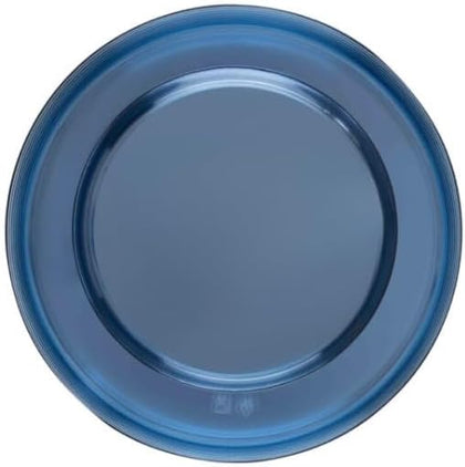 5.5 Inch Dessert Plate and 8 Inch Salad Combo Transparent Blue Plastic Plates