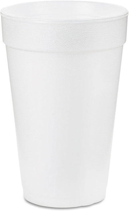 EcoQuality 14 oz white foam insulated disposable drinking cup