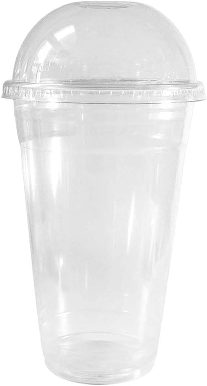 12oz Crystal Clear Iced Coffee Smoothies Plastic Cups with Dome Lids