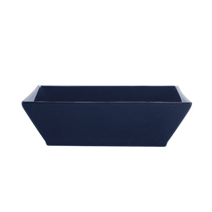 42oz cobalt blue square bowl, 8-inch modern plastic dinnerware, durable serving bowl, scratch-resistant and stain-resistant, stylish catering bowl, perfect for restaurants, events, and home dining.