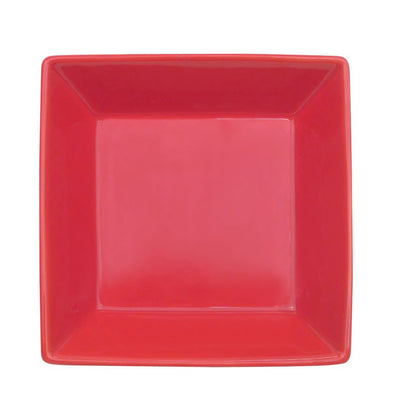 42oz red square bowl, 8-inch modern plastic dinnerware, durable serving bowl, scratch-resistant and stain-resistant, stylish catering bowl, perfect for restaurants, events, and home dining.