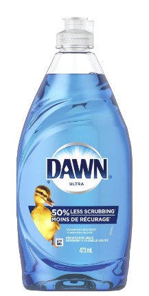 Dawn Ultra Original Dishwashing Liquid, 473ml, Case of 10 – powerful grease-cutting formula for sparkling clean dishes.