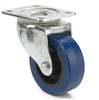 4-inch caster without brake, featuring a blue wheel for smooth mobility and durable performance in commercial and industrial use.