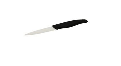 4-inch white ceramic paring knife, perfect for precise peeling, trimming, and detailed cutting tasks.