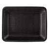 black foam meat tray, 9.25x7.18 inches, ideal for fresh food packaging.