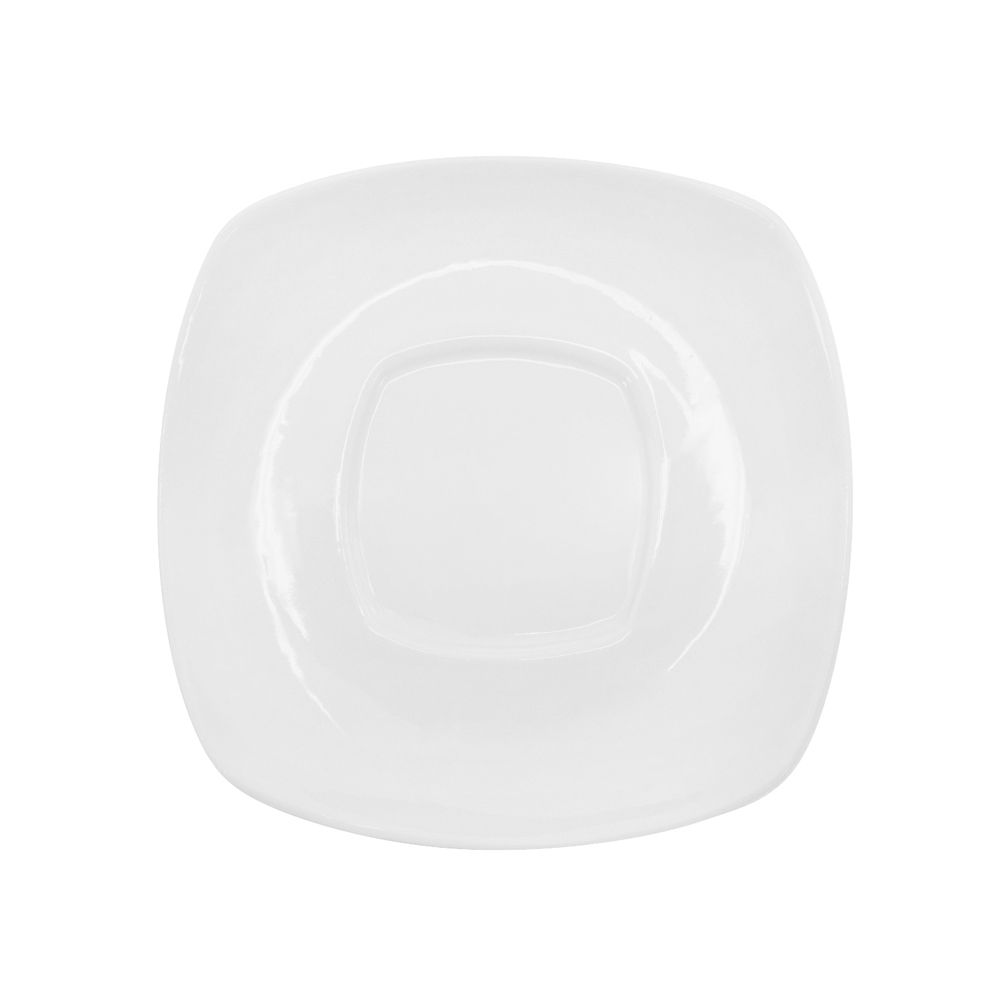 4 1/2-inch square saucer for square cup, durable plastic, modern dishware, scratch-resistant, stain-resistant, perfect for espresso cups, tea service, catering, restaurants, and home use.