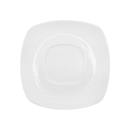 4 1/2-inch square saucer for square cup, durable plastic, modern dishware, scratch-resistant, stain-resistant, perfect for espresso cups, tea service, catering, restaurants, and home use.