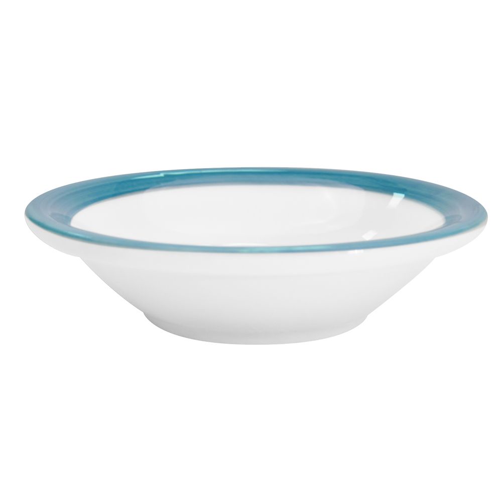 4 3/4-inch blue fruit dish with a 4.75oz capacity, stylish and durable, perfect for individual servings of fruits, desserts, or small appetizers. Chip-resistant, microwave- and dishwasher-safe.