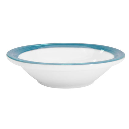 4 3/4-inch blue fruit dish with a 4.75oz capacity, stylish and durable, perfect for individual servings of fruits, desserts, or small appetizers. Chip-resistant, microwave- and dishwasher-safe.