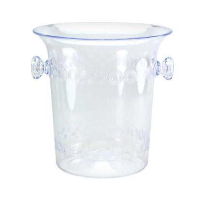 4 Quart Ice Bucket made of durable, crystal-clear material. Spacious and stylish, perfect for holding ice at weddings, parties, bars, or family gatherings. Lightweight, easy to clean, and functional.