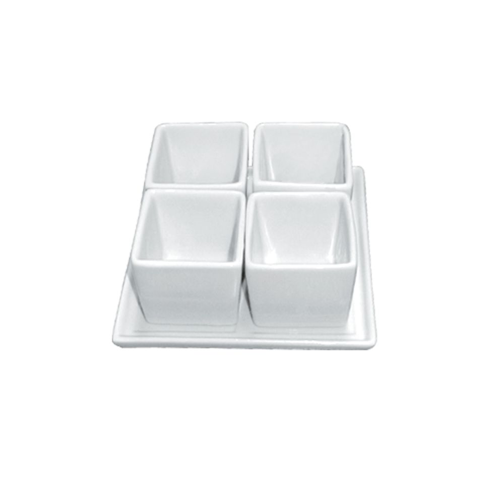 4 Square Bowls (2oz each) with a 5
