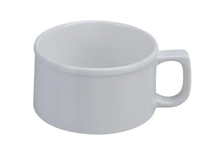 EcoQuality Soup Mug is a perfect addition to your melamine tableware collection. You can serve creamy soup, portions of salad, side dishes and more in these white cups. The cup is made from long-lasting, high-quality and reliable melamine material. These white cups will perfectly fit any establishment allowing you to elevate your dining experience with these high quality affordable restaurant dinnerware.