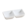 This rectangular dish features a durable porcelain material suitable for daily use. Its microwave and dishwasher-safe properties facilitate efficient routines, while the bone white finish offers a neutral presentation ideal for institutional restaurant kitchens, cafeterias, and catering stations. The product's technical design ensures reliable performance in demanding foodservice operations requiring precise compartmentalization and ease of cleaning. High quality affordable restaurant dinnerware.
