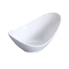 This bowl features a boat shape that enhances presentation in buffet lines, catering, or restaurant settings. Its bone white finish complements diverse tableware, while dishwasher, oven, and microwave safety facilitate versatile food preparation and service. Built from high-quality porcelain, this bowl ensures consistent performance in busy kitchens, supporting sanitation standards and efficient workflows for institutions and hospitality venues. 