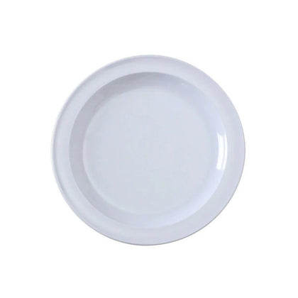 EcoQuality Round Plate made from durable melamine. The melamine material provides excellent break resistance, making it ideal for busy restaurants, hotels, and cafes where durability is essential. This dinner plate compliments a variety of table settings and enhances the presentation of bread, butter, or small side dishes. 
High quality affordable restaurant and household dinnerware.