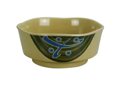 This soup bowl Is a great and affordable restaurant tableware. It is made from durable and reliable melamine material, which makes the bowl look like ceramics. You can use these unique bowls to serve such dishes like soups, guacamole, rice or other appetizers. Thanks to the elegant Japanese collection style, the bowl will perfectly fit any food-serving establishment design.