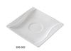 This saucer features an elegant square shape with a 