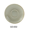 Made from high-quality porcelain, this saucer features a 5.87 inches in diameter, adding a refined earthy tone with a golden rim. It is suitable for use in restaurants, catering, and hospitality settings, where microwave and dishwasher compatibility support streamlined sanitation and reheating operations. Engineered to withstand regular commercial use, it enhances presentation while facilitating efficient workflow within busy service environments.