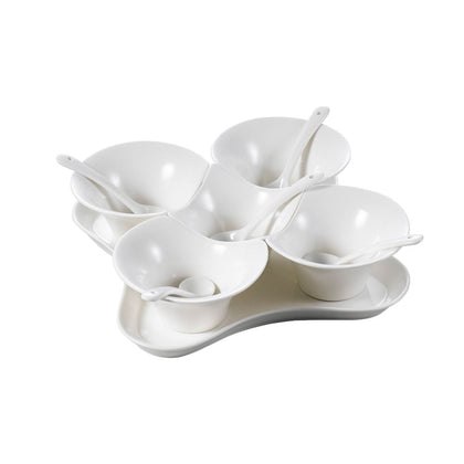 5-Piece Condiment Set (4oz cups) with spoons & 8 3/4