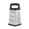 5-sided stainless steel tapered box grater with PP/TPR handle and non-slip foot, durable and stable, versatile shredding surfaces, ergonomic grip, packed 48 per case for commercial kitchen use