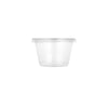 5.5oz Clear Portion Cups with Lids, durable disposable containers for serving condiments, dressings, snacks, or pre-portioned items at events, parties, or food service. Secure and leak-resistant.