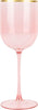 12oz Plastic Wine Goblets with Gold Rim