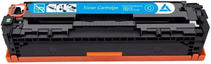 CF211A/CB541A/CE321A/CRG116 cyan toner cartridge compatible with HP LaserJet Color Pro 200 M251, M276, CP1215, CP1515, CP1415, prints up to 1,800 pages.