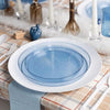 5.5 Inch Dessert Plate and 8 Inch Salad Combo Transparent Blue Plastic Plates