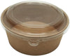 EcoQuality kraft paper bowl with clear PET lid disposable 26oz 150mm
