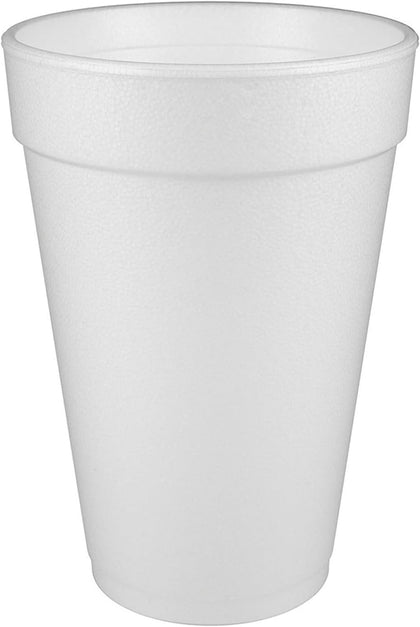 EcoQuality 16 oz white foam insulated disposable drinking cup