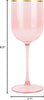 12oz Plastic Wine Goblets with Gold Rim