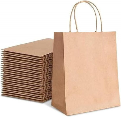 12 x 7 x 16 Inch Brown Kraft Paper Shopping Bags with Handles