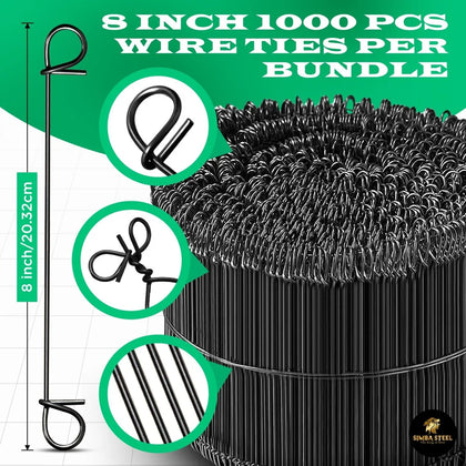 8 Inch Double Loop Rebar Tie Wire 17 Gauge Soft Annealed