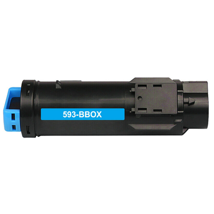 Cyan Toner Cartridge 593-BB0X compatible with Dell H625CDW, H825CDW, S2825CDN printers, 2500-page yield.